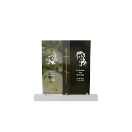 Памятник из стекла "Двойной стеклянный памятник"