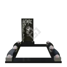 Памятник из стекла "Одиночный с цветником"