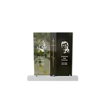 Памятник из стекла "Двойной стеклянный памятник" 3