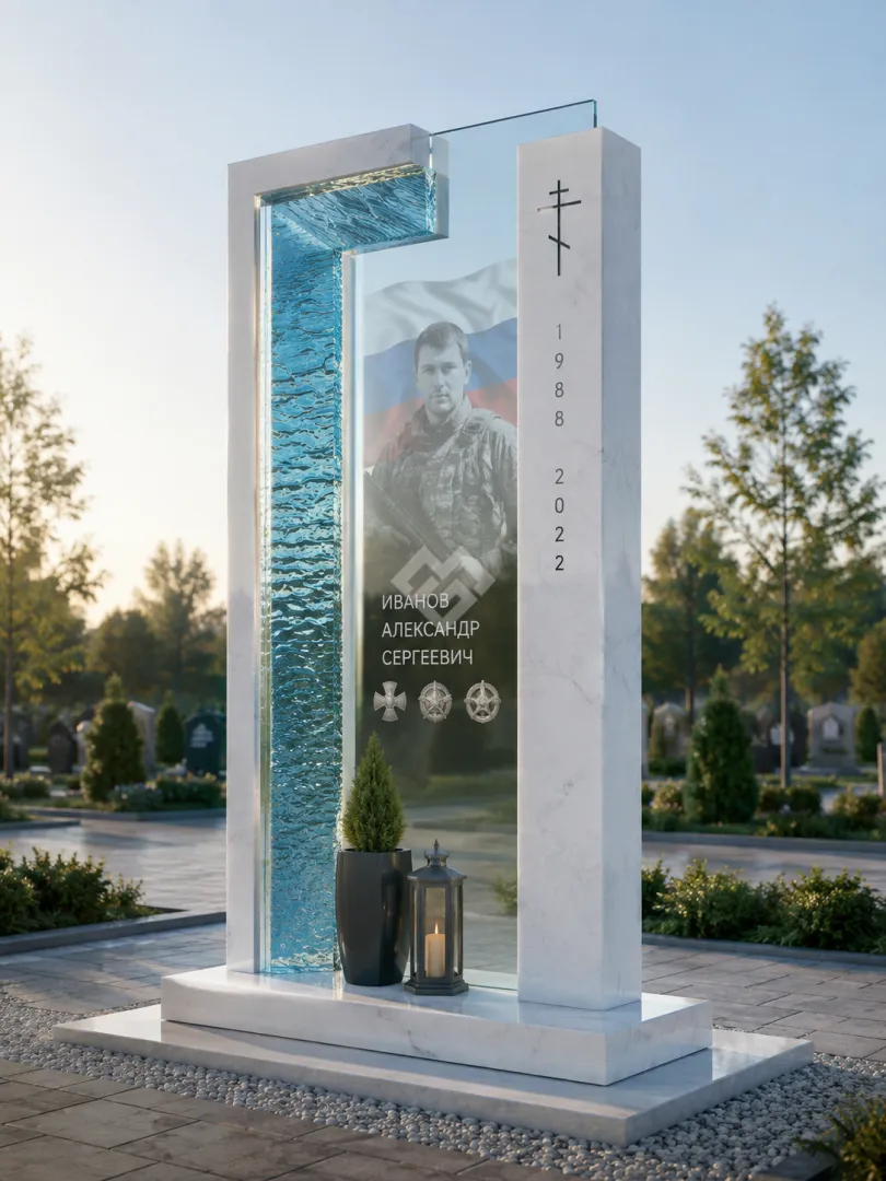 Памятник военному и участнику СВО "Хрустальный зов" 2