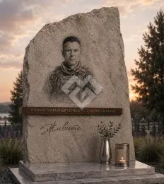 Памятник военному и участнику СВО "Шрам на камне"